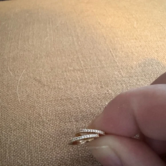 Ring Concierge Diamond Huggies 14K Yellow Gold- Pair - Picture 5 of 6